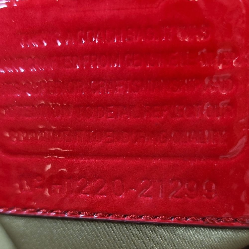 Coach Madison Diagonal Pleated Patent Leather Tote - Picture 13 of 13